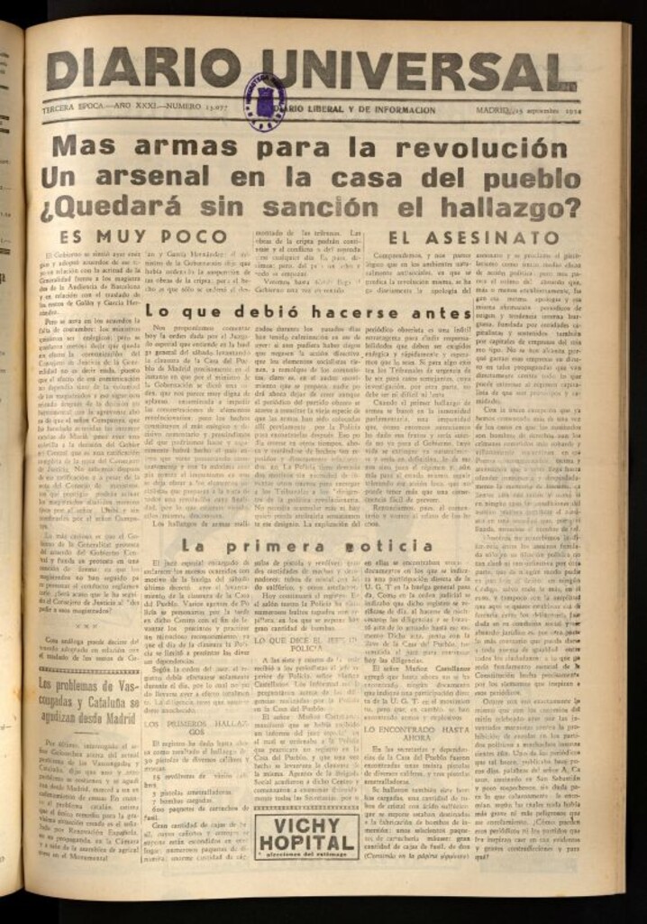 Miniatura de Diario Universal del 15 de septiembre de 1934