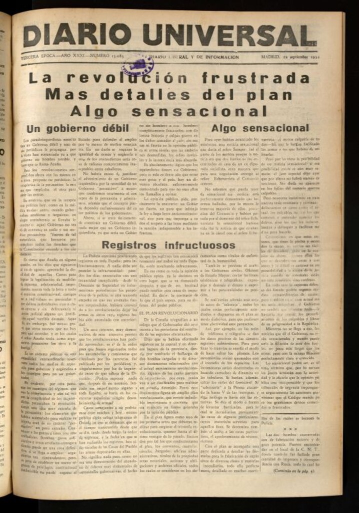 Miniatura de Diario Universal del 22 de septiembre de 1934