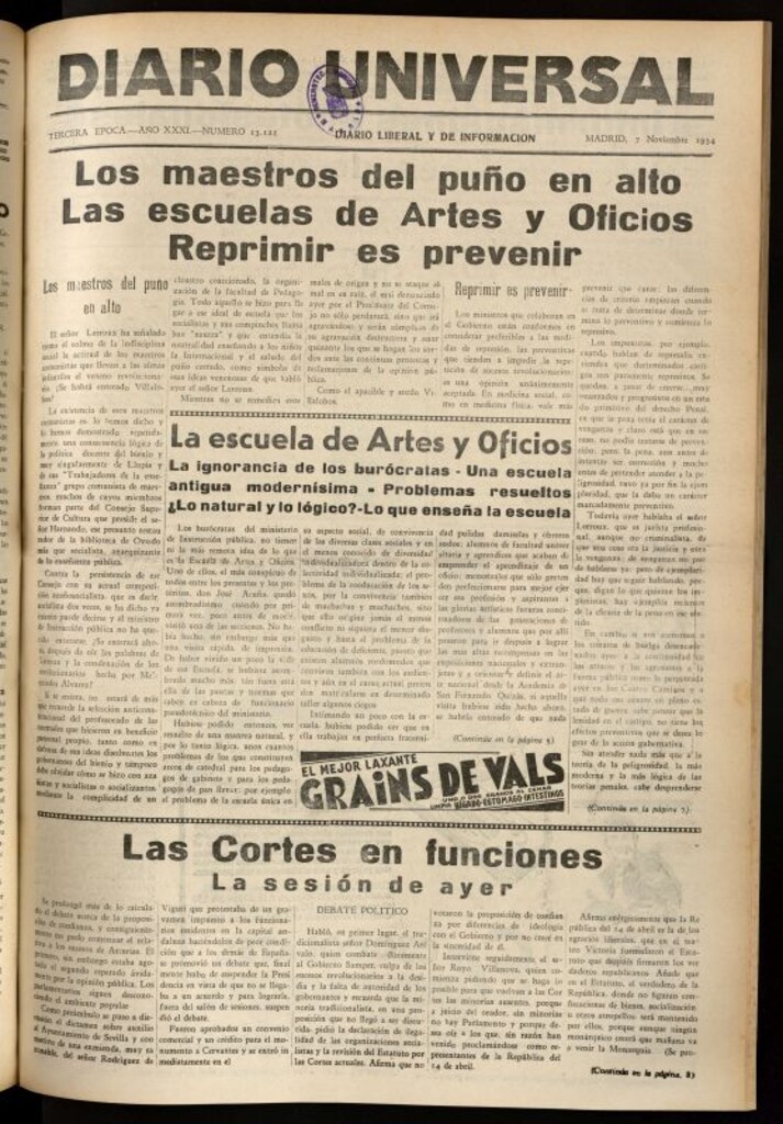 Miniatura de Diario Universal del 7 de noviembre de 1934