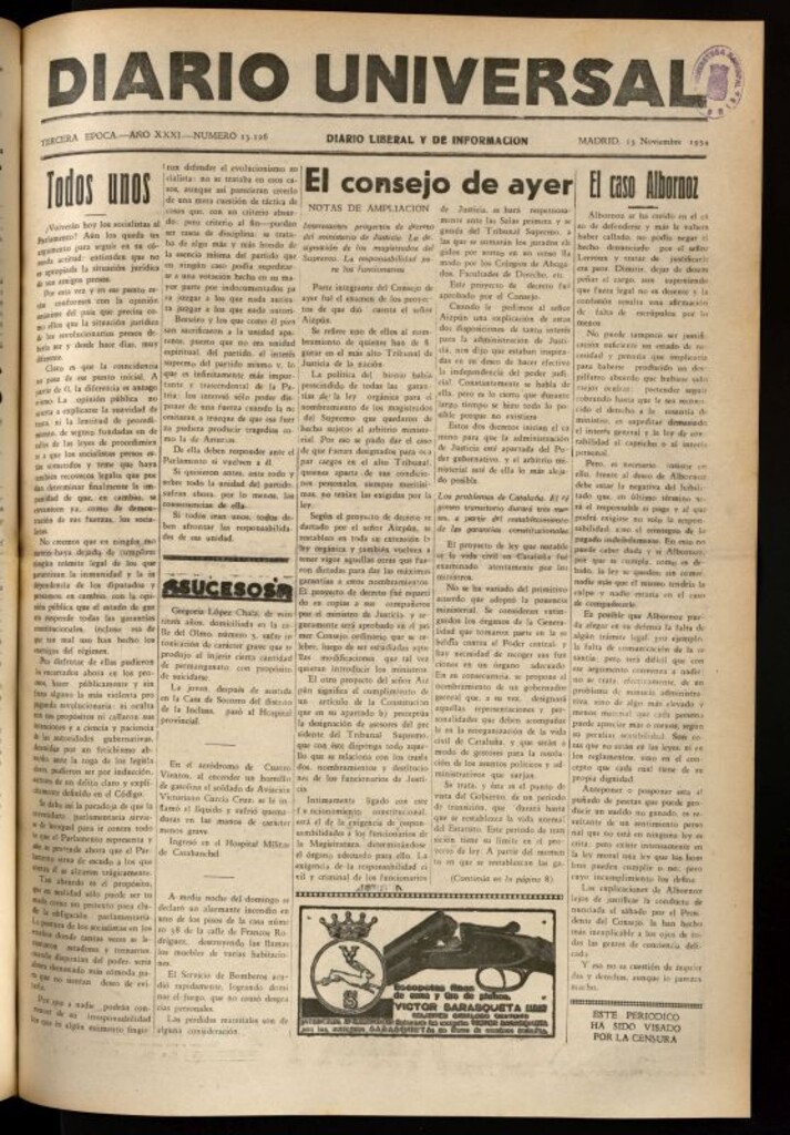 Miniatura de Diario Universal del 13 de noviembre de 1934