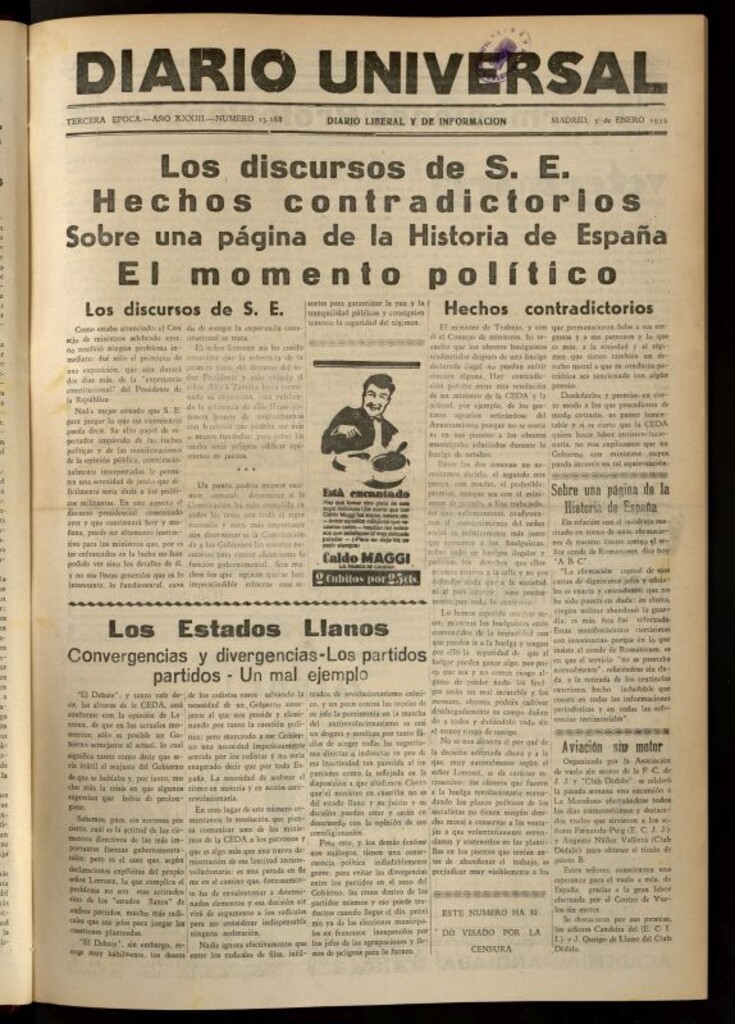 Miniatura de Diario Universal del 3 de enero de 1935
