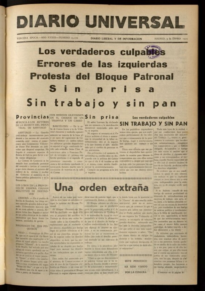 Miniatura de Diario Universal del 5 de enero de 1935
