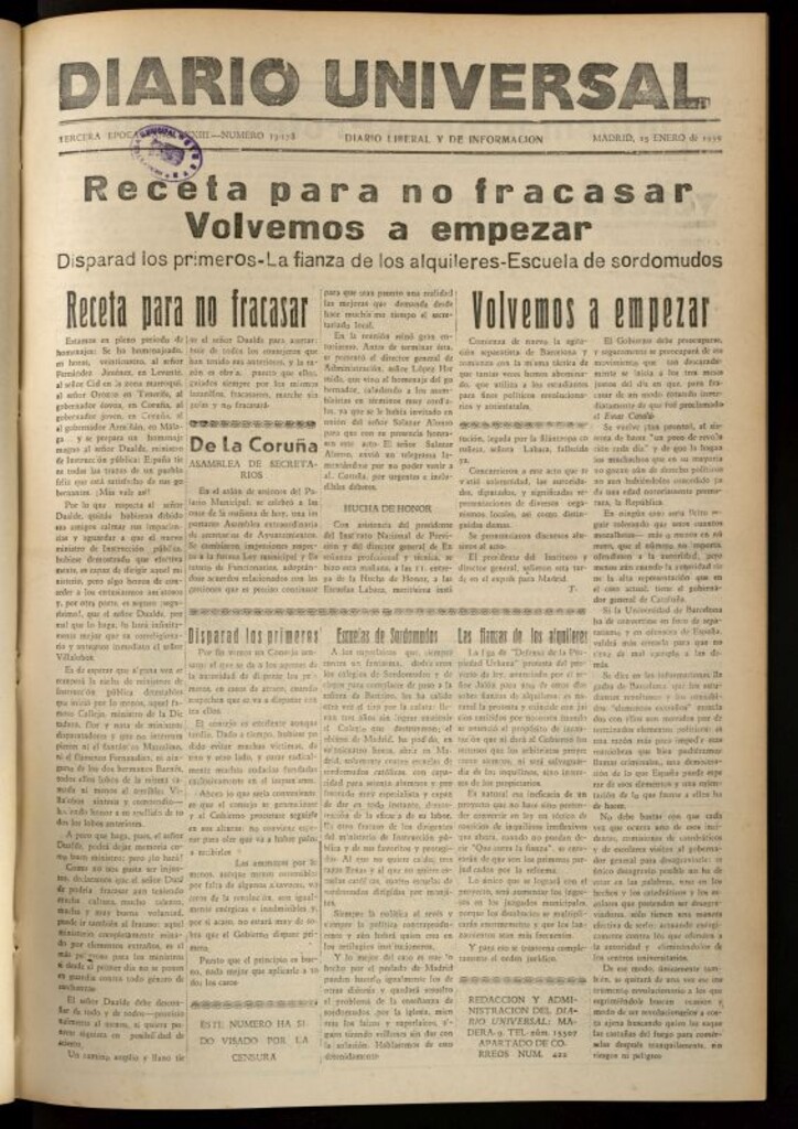 Miniatura de Diario Universal del 15 de enero de 1935