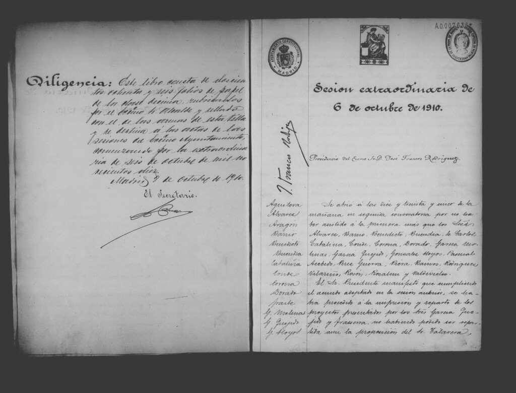 Miniatura de Actas de acuerdos del Ayuntamiento. Tomo 521 del año 1910 (7 octubre a 29 octubre)