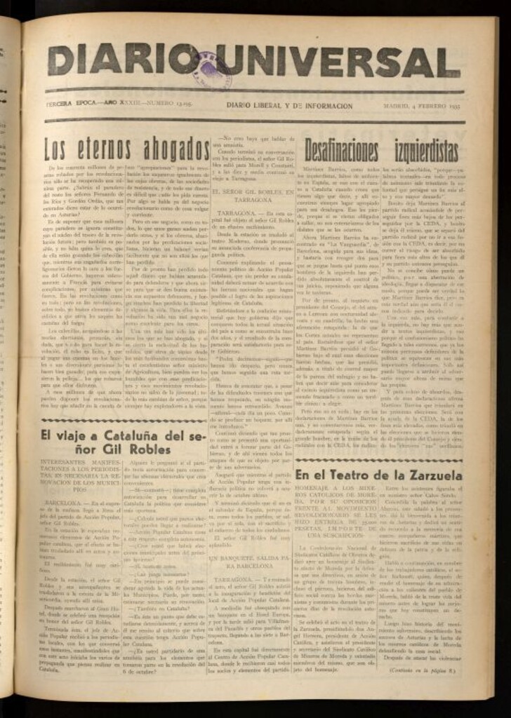 Miniatura de Diario Universal del 4 de febrero de 1935