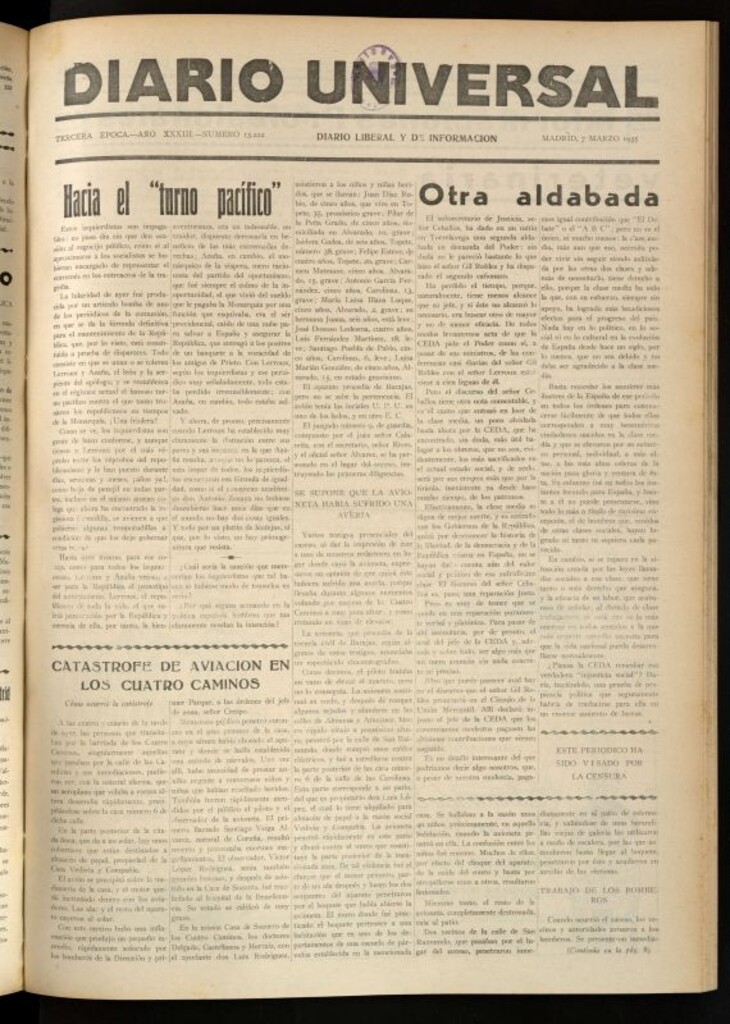 Miniatura de Diario Universal del 7 de marzo de 1935