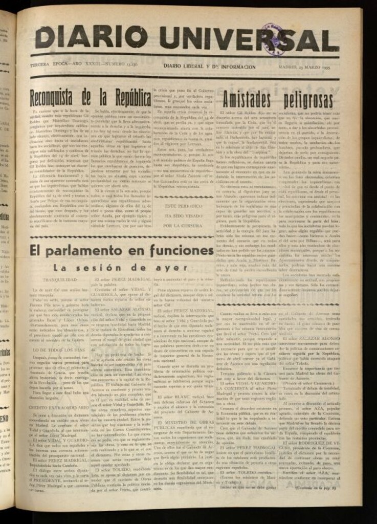 Miniatura de Diario Universal del 23 de marzo de 1935