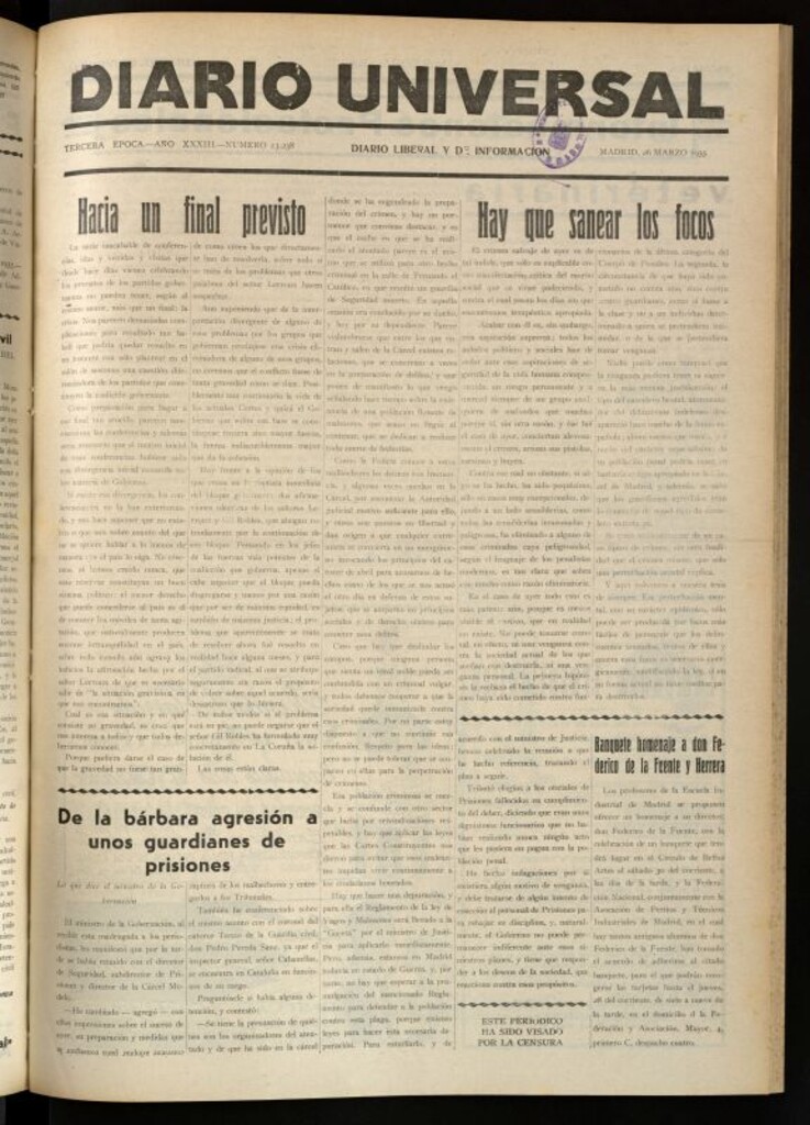 Miniatura de Diario Universal del 26 de marzo de 1935