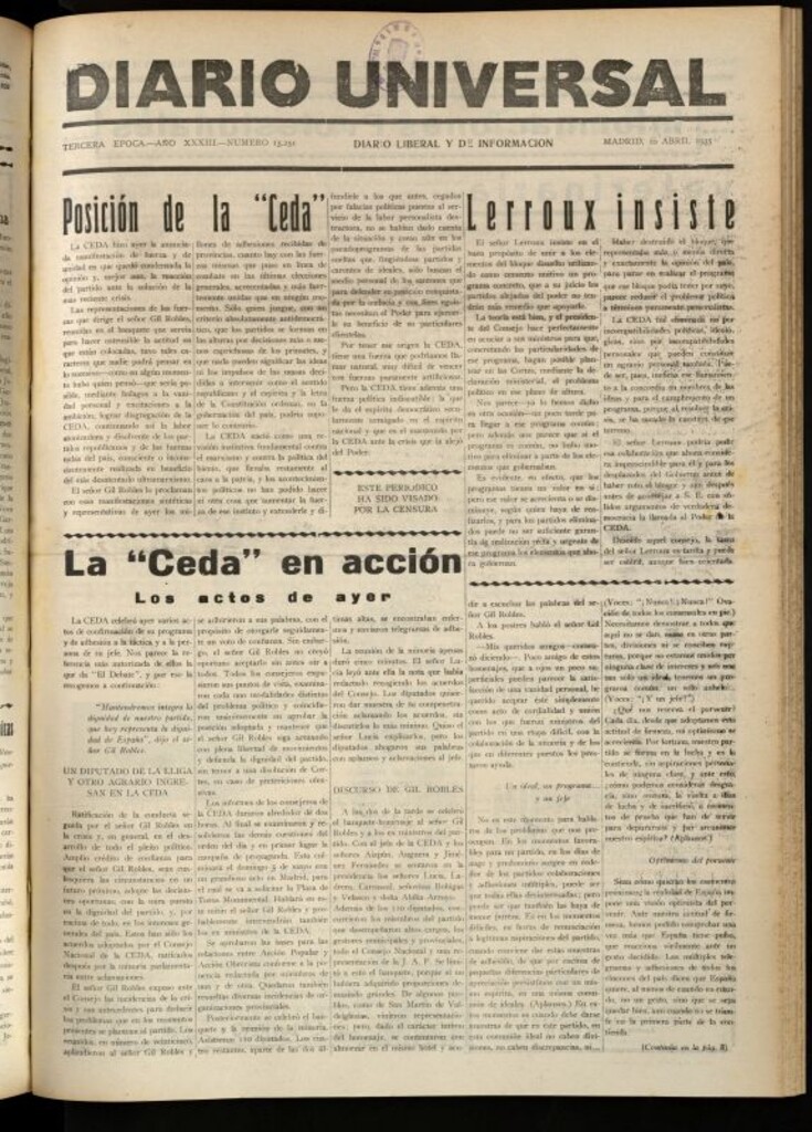 Miniatura de Diario Universal del 10 de abril de 1935