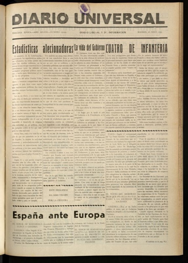 Miniatura de Diario Universal del 16 de abril de 1935