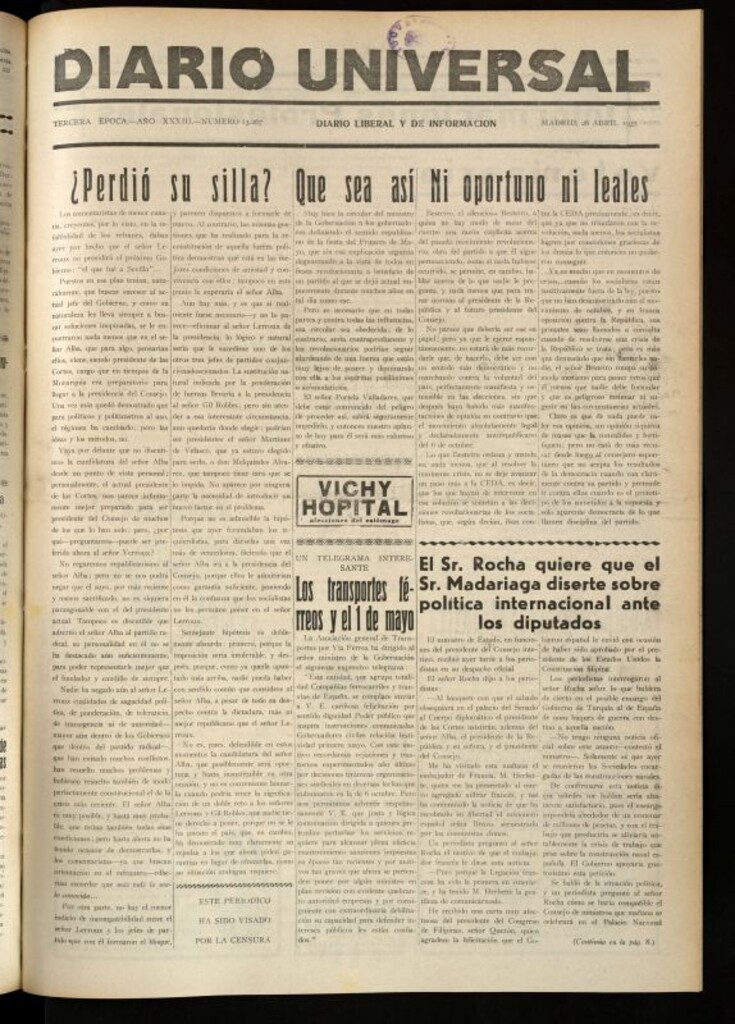 Miniatura de Diario Universal del 26 de abril de 1935