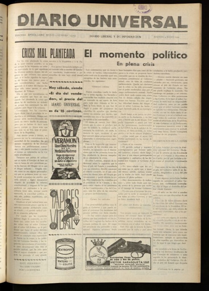 Miniatura de Diario Universal del 4 de mayo de 1935