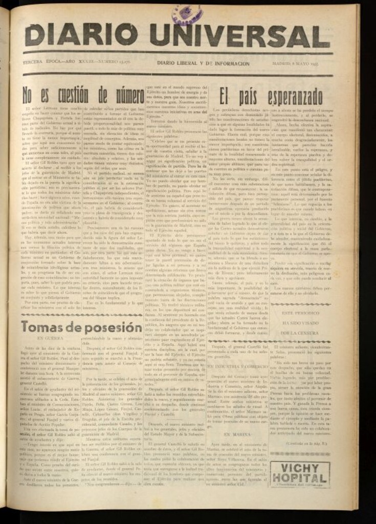 Miniatura de Diario Universal del 8 de mayo de 1935