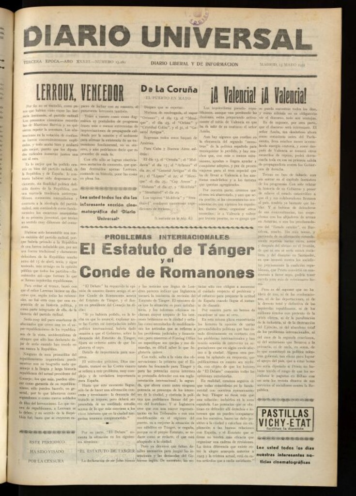 Miniatura de Diario Universal del 13 de mayo de 1935