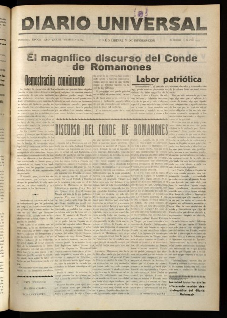 Miniatura de Diario Universal del 17 de mayo de 1935