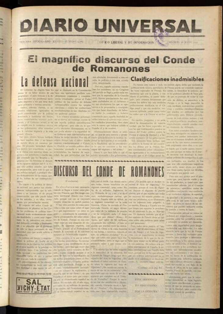 Miniatura de Diario Universal del 18 de mayo de 1935