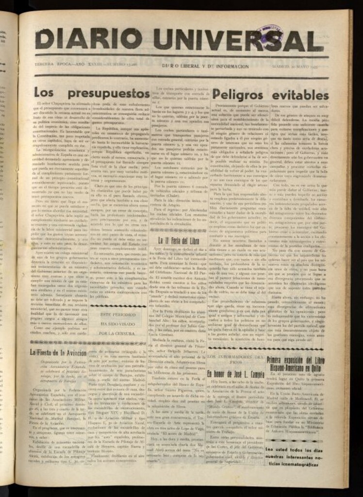 Miniatura de Diario Universal del 20 de mayo de 1935