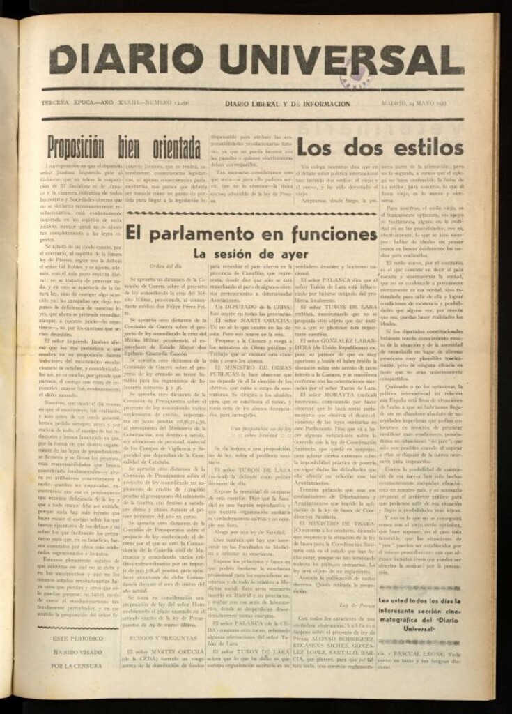 Miniatura de Diario Universal del 24 de mayo de 1935