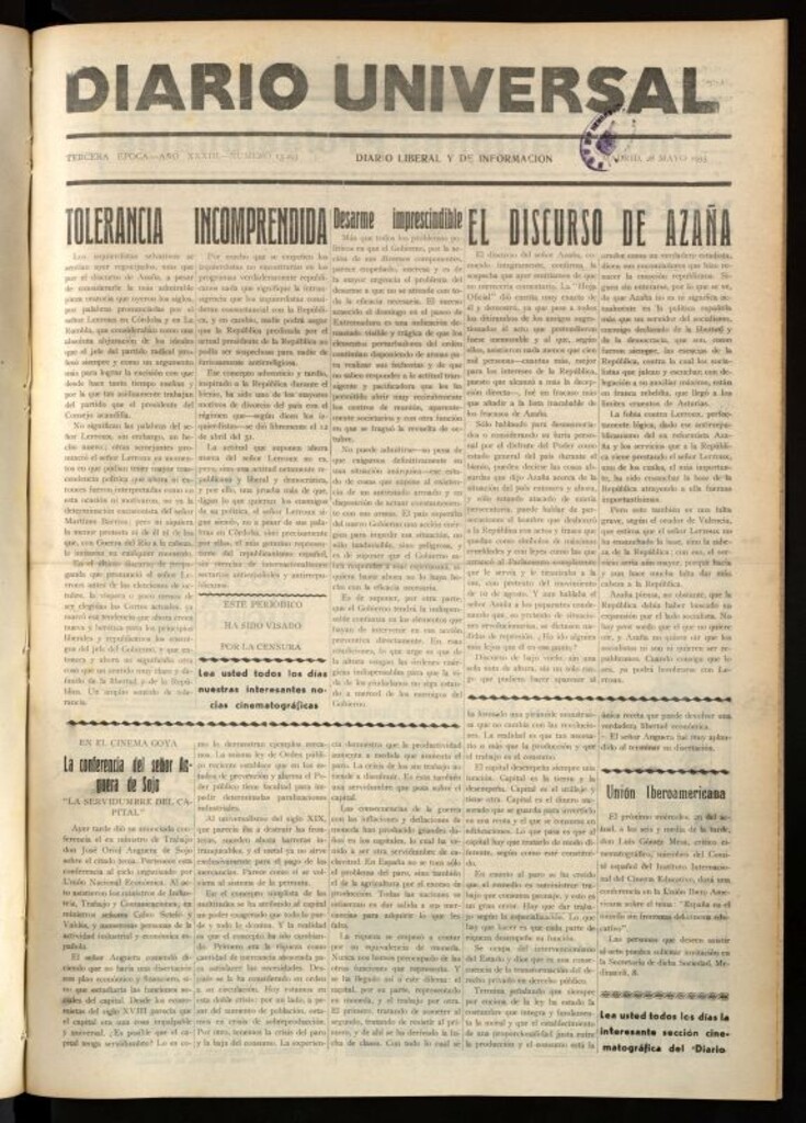 Miniatura de Diario Universal del 28 de mayo de 1935