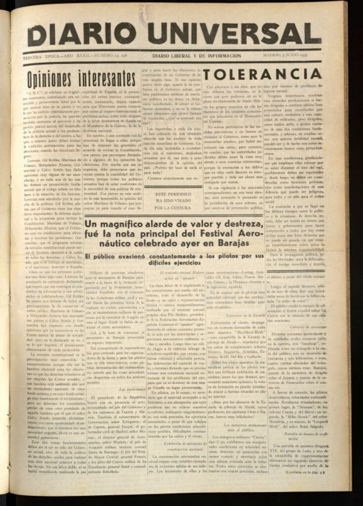 Miniatura de Diario Universal del 3 de junio de 1935