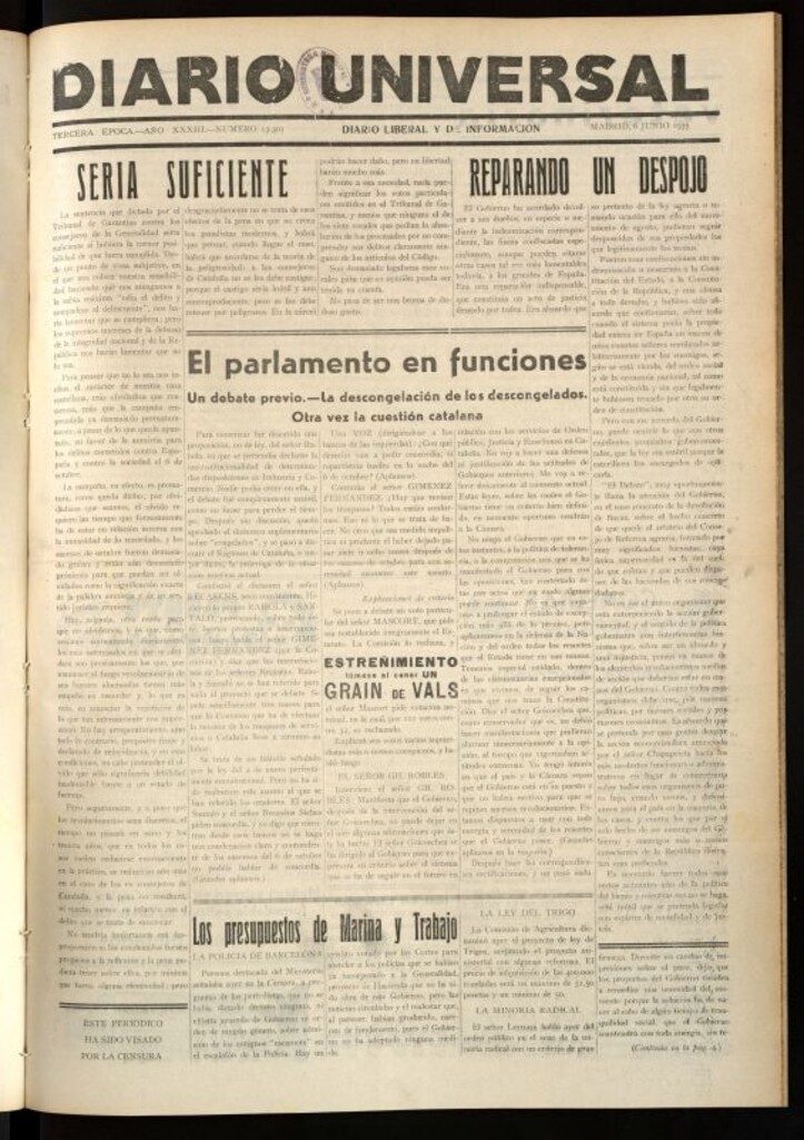 Miniatura de Diario Universal del 6 de junio de 1935