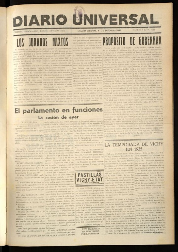 Miniatura de Diario Universal del 8 de junio de 1935