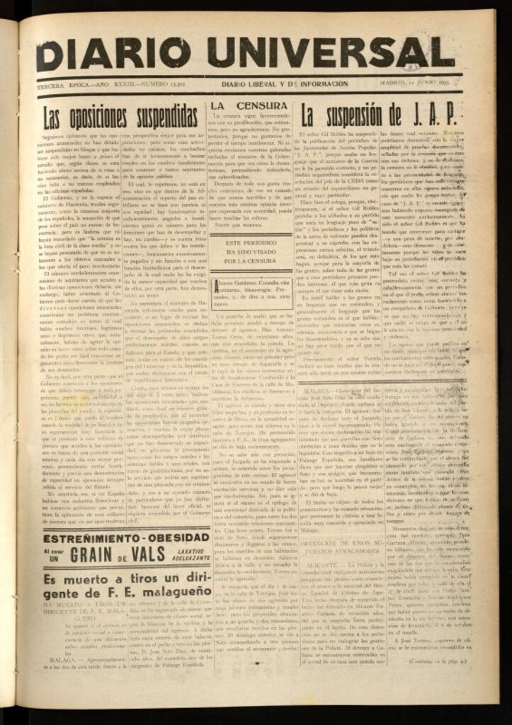 Miniatura de Diario Universal del 11 de junio de 1935