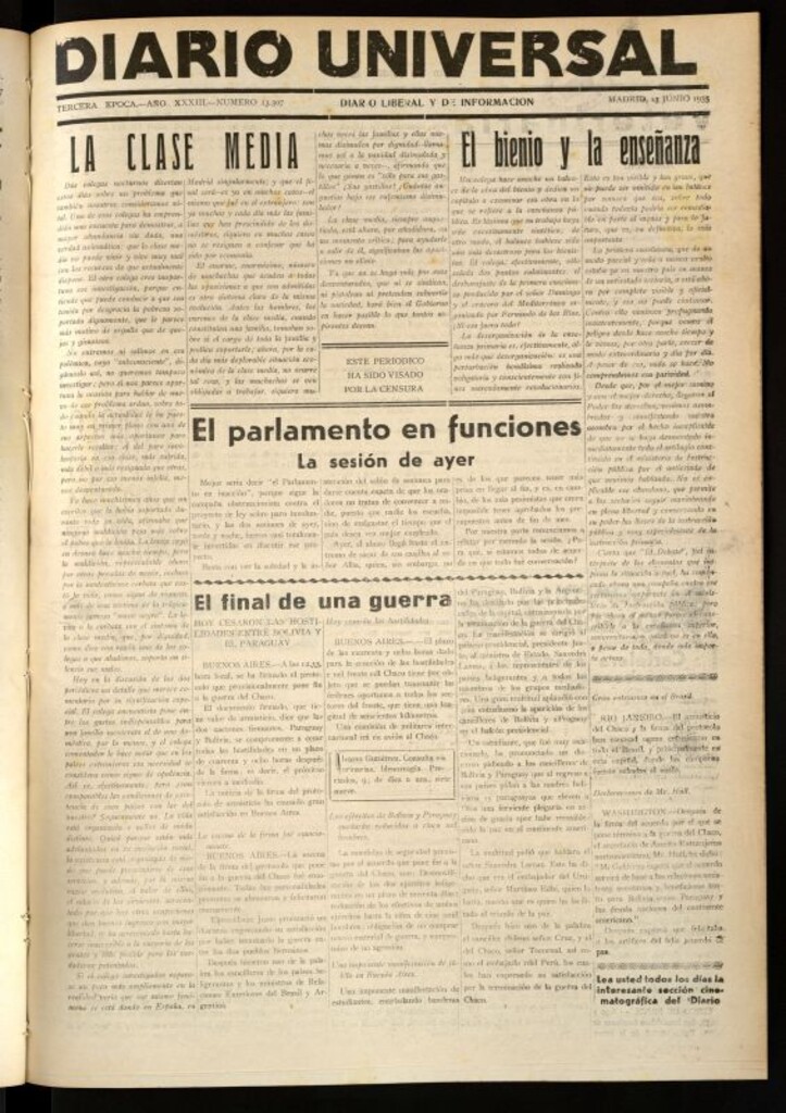 Miniatura de Diario Universal del 13 de junio de 1935