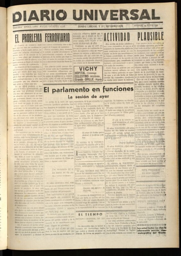 Miniatura de Diario Universal del 14 de junio de 1935