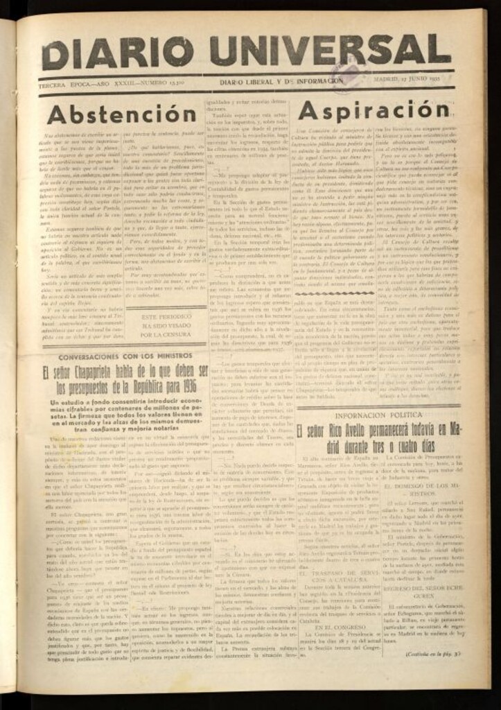 Miniatura de Diario Universal del 17 de junio de 1935