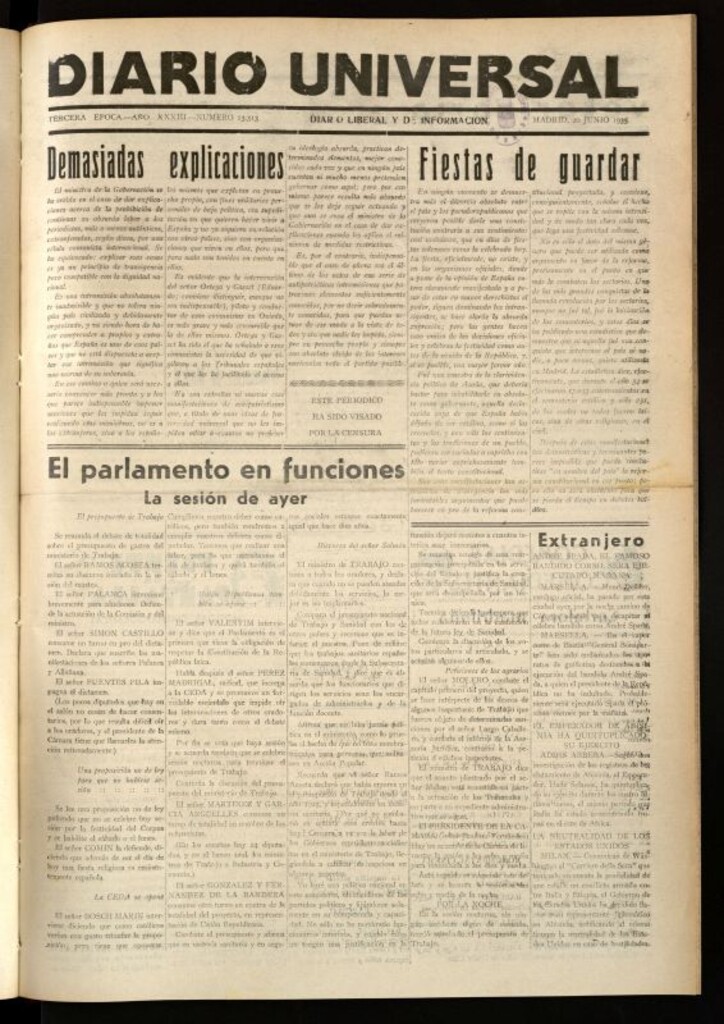 Miniatura de Diario Universal del 20 de junio de 1935