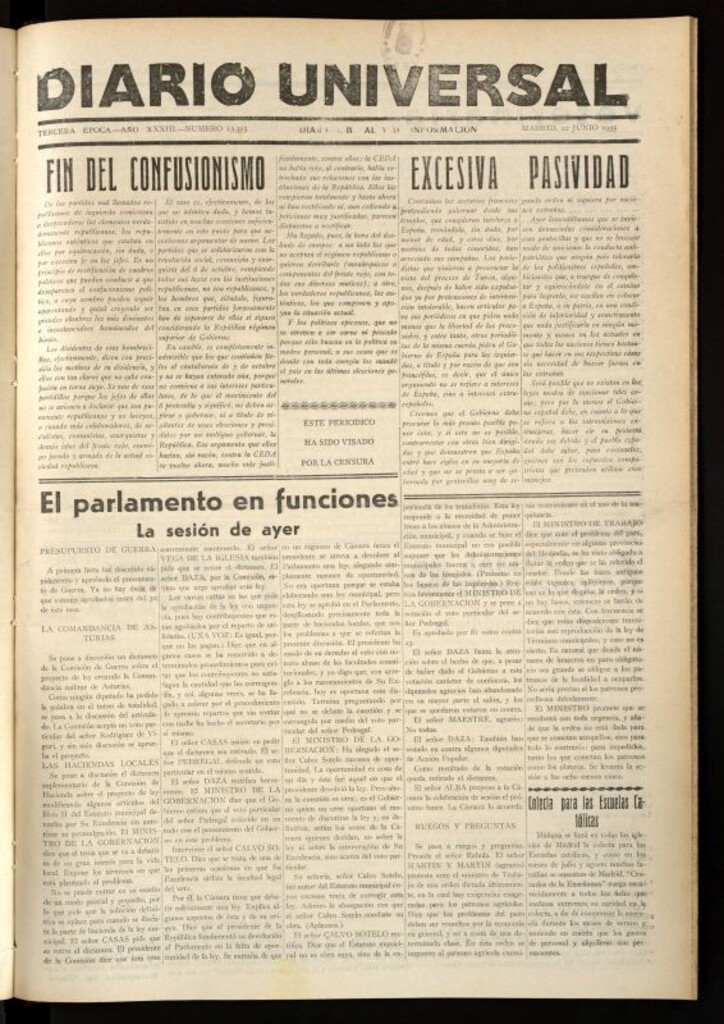 Miniatura de Diario Universal del 22 de junio de 1935