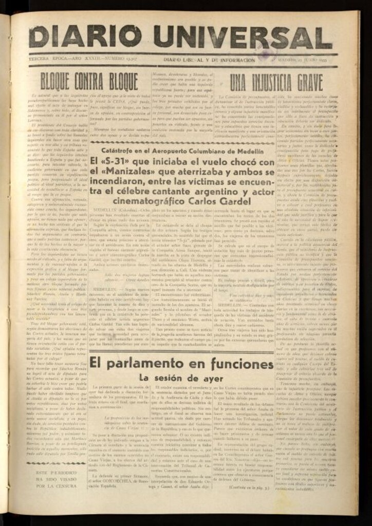Miniatura de Diario Universal del 25 de junio de 1935