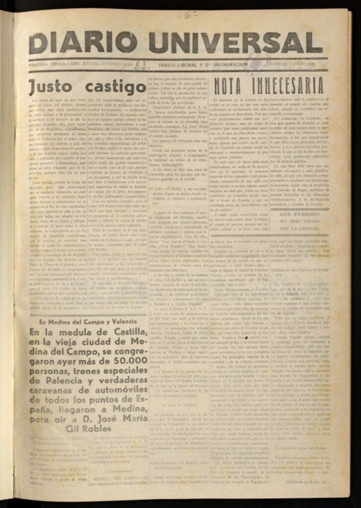Miniatura de Diario Universal del 1 de julio de 1935