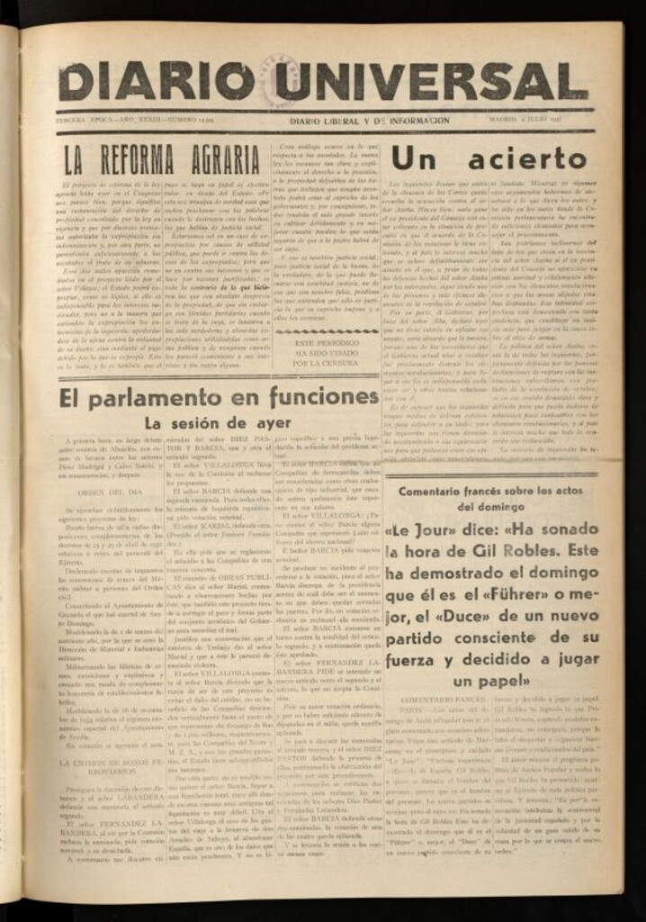 Miniatura de Diario Universal del 4 de julio de 1935