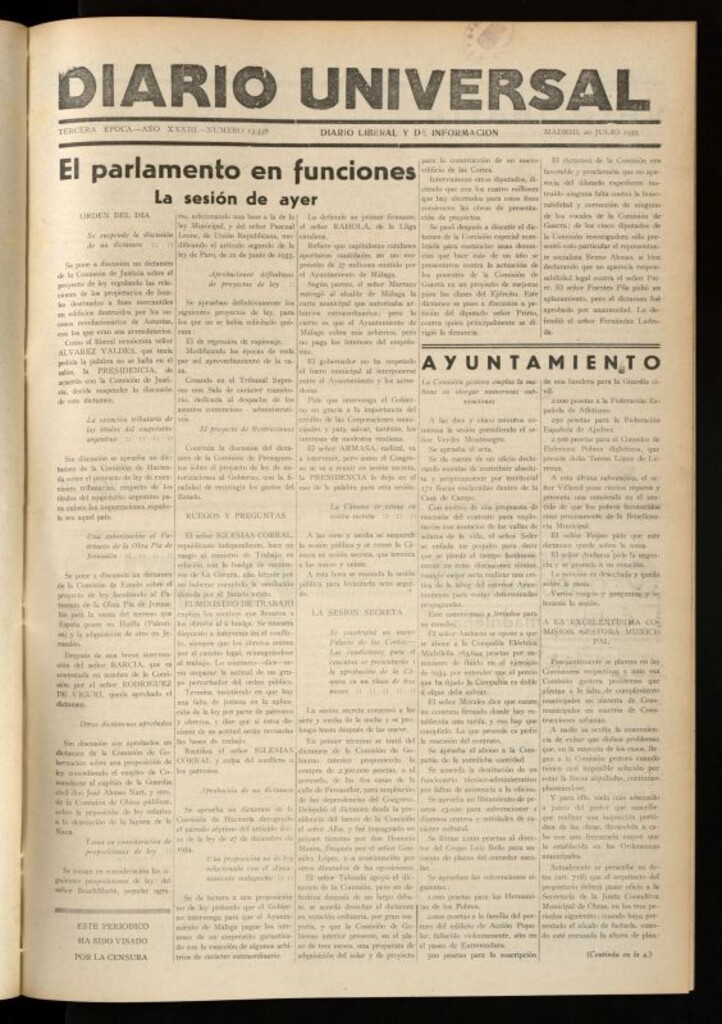 Miniatura de Diario Universal del 20 de julio de 1935