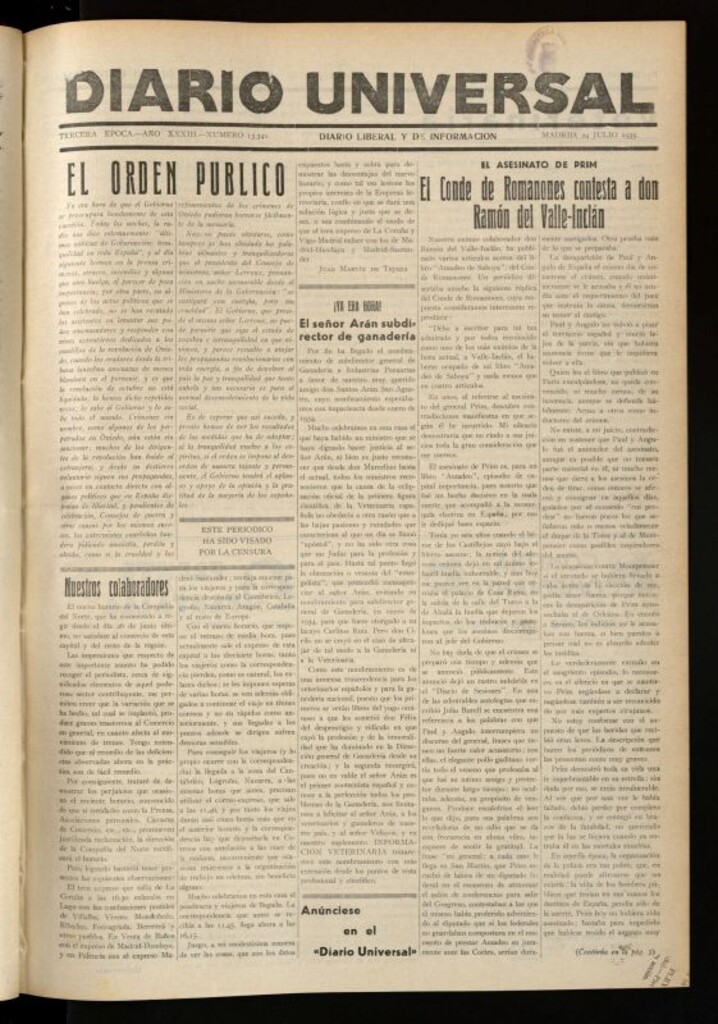 Miniatura de Diario Universal del 24 de julio de 1935