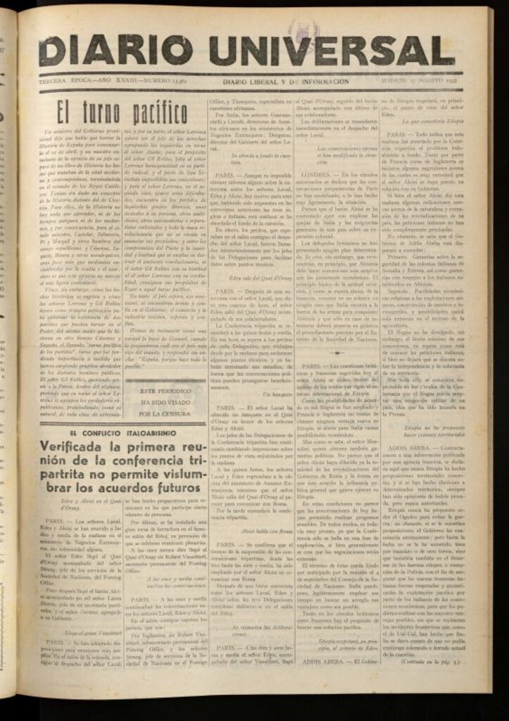 Miniatura de Diario Universal del 17 de agosto de 1935