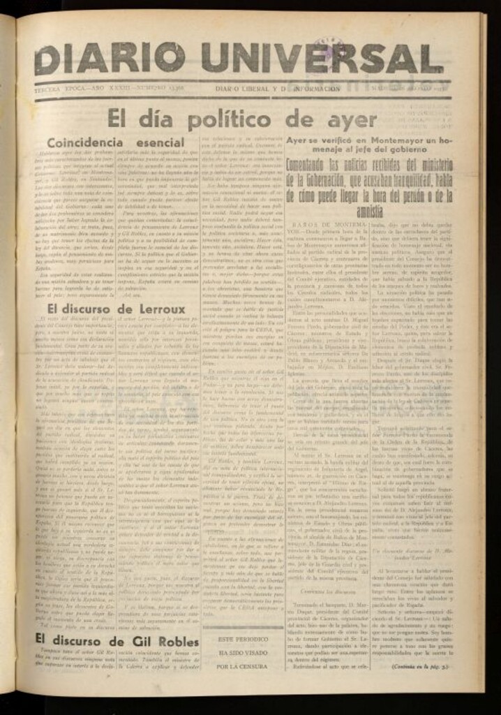 Miniatura de Diario Universal del 26 de agosto de 1935