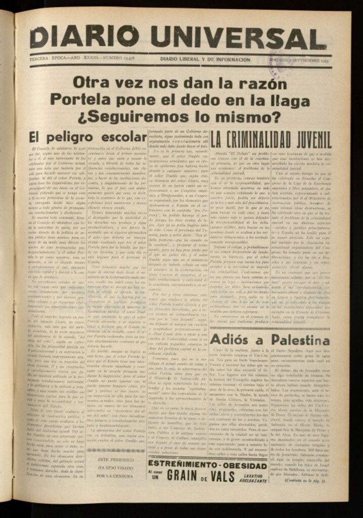 Miniatura de Diario Universal del 7 de septiembre de 1935
