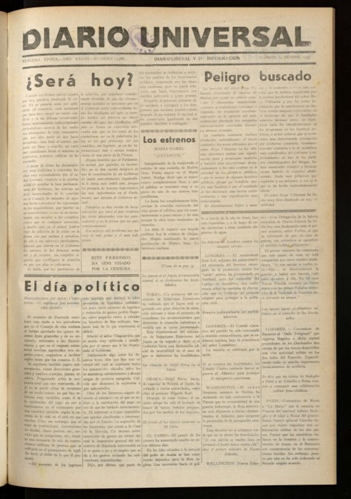 Miniatura de Diario Universal del 19 de septiembre de 1935