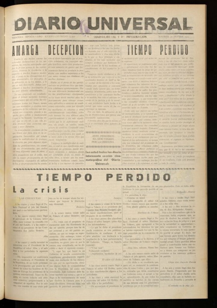 Miniatura de Diario Universal del 21 de septiembre de 1935