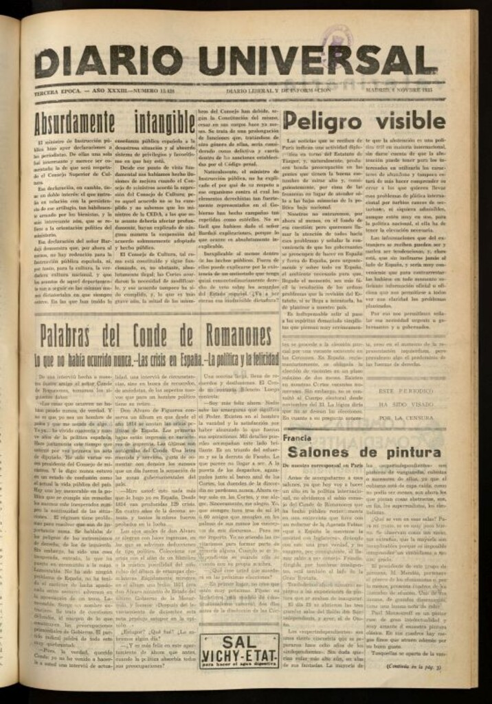 Miniatura de Diario Universal del 6 de noviembre de 1935