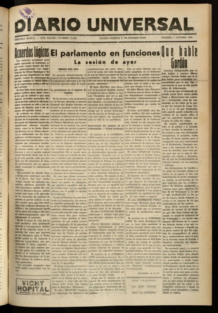 Miniatura de Diario Universal del 7 de noviembre de 1935