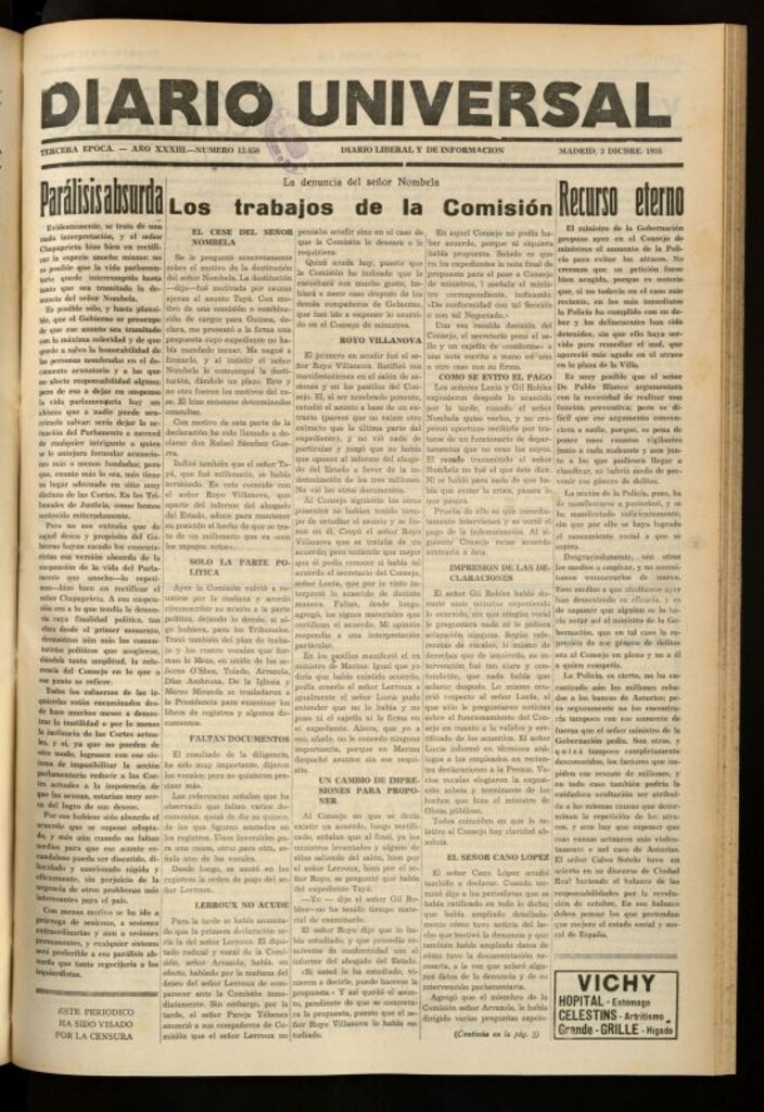 Miniatura de Diario Universal del 3 de diciembre de 1935