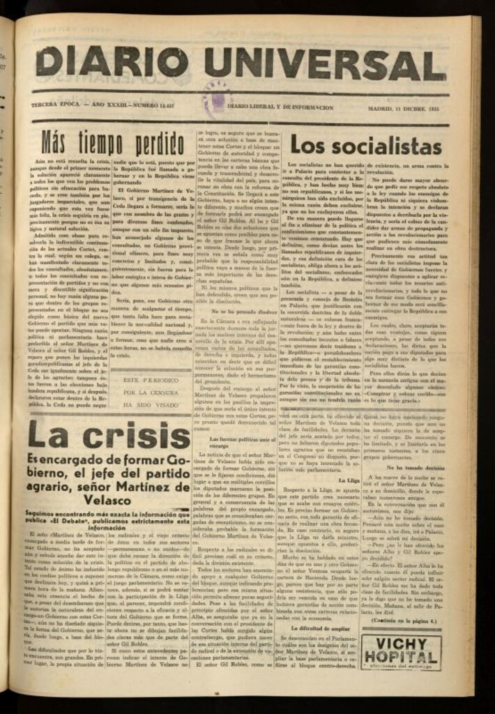 Miniatura de Diario Universal del 11 de diciembre de 1935