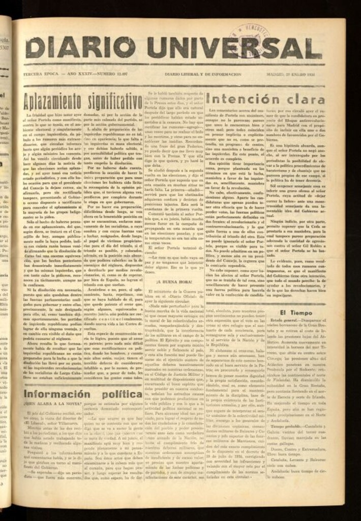 Miniatura de Diario Universal del 30 de enero de 1936