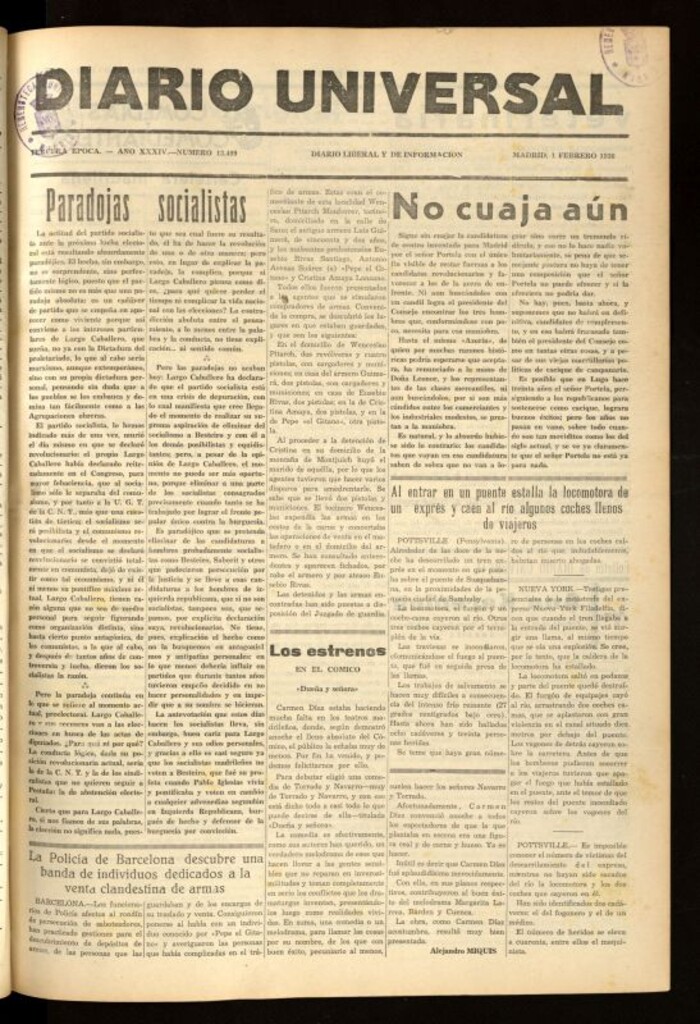 Miniatura de Diario Universal del 1 de febrero de 1936