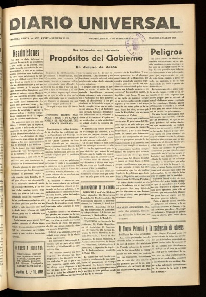 Miniatura de Diario Universal del 3 de marzo de 1936