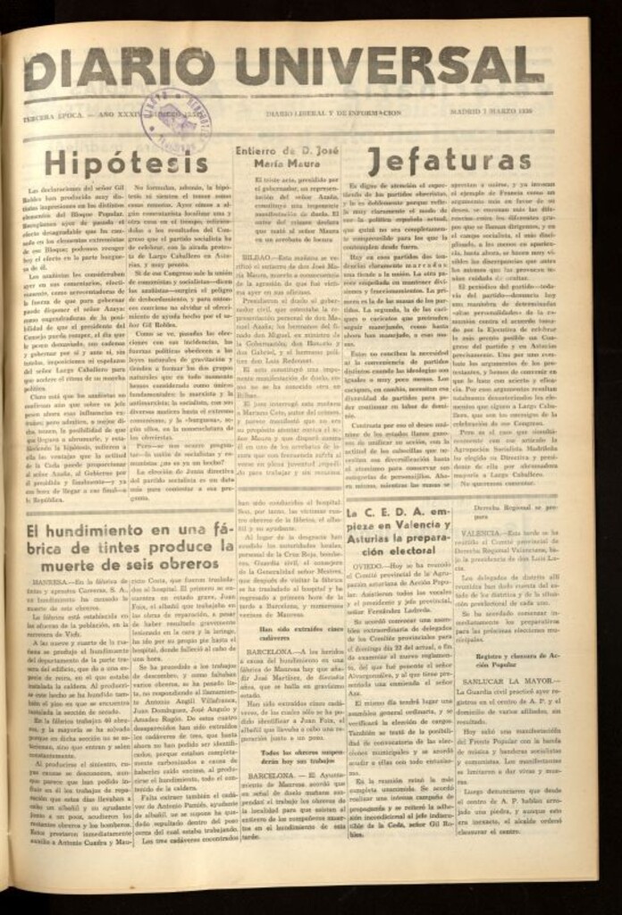 Miniatura de Diario Universal del 7 de marzo de 1936